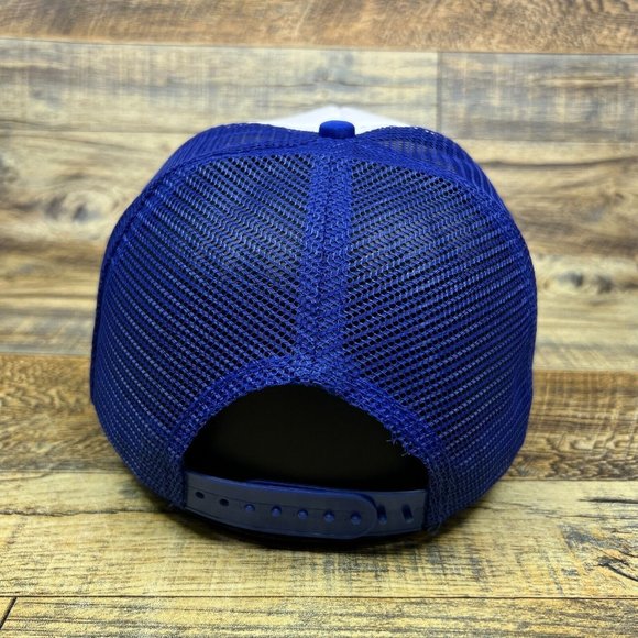 Goosebumps R.L. Stine Mens Trucker Hat Blue Snapback Horrorland 90s Baseball Cap - Picture 5 of 8